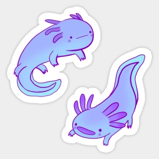 Blue axolotls drawing Sticker